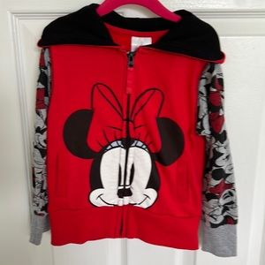 Disney Store Minnie Mouse Full Zip Hoodie Size 4